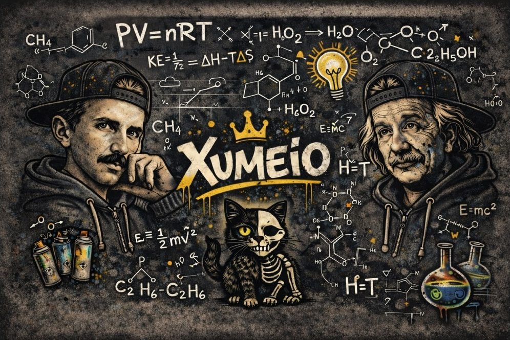 Η τοιχογραφία του Χυμείου με τον Tesla, τον Einstein και τη γάτα